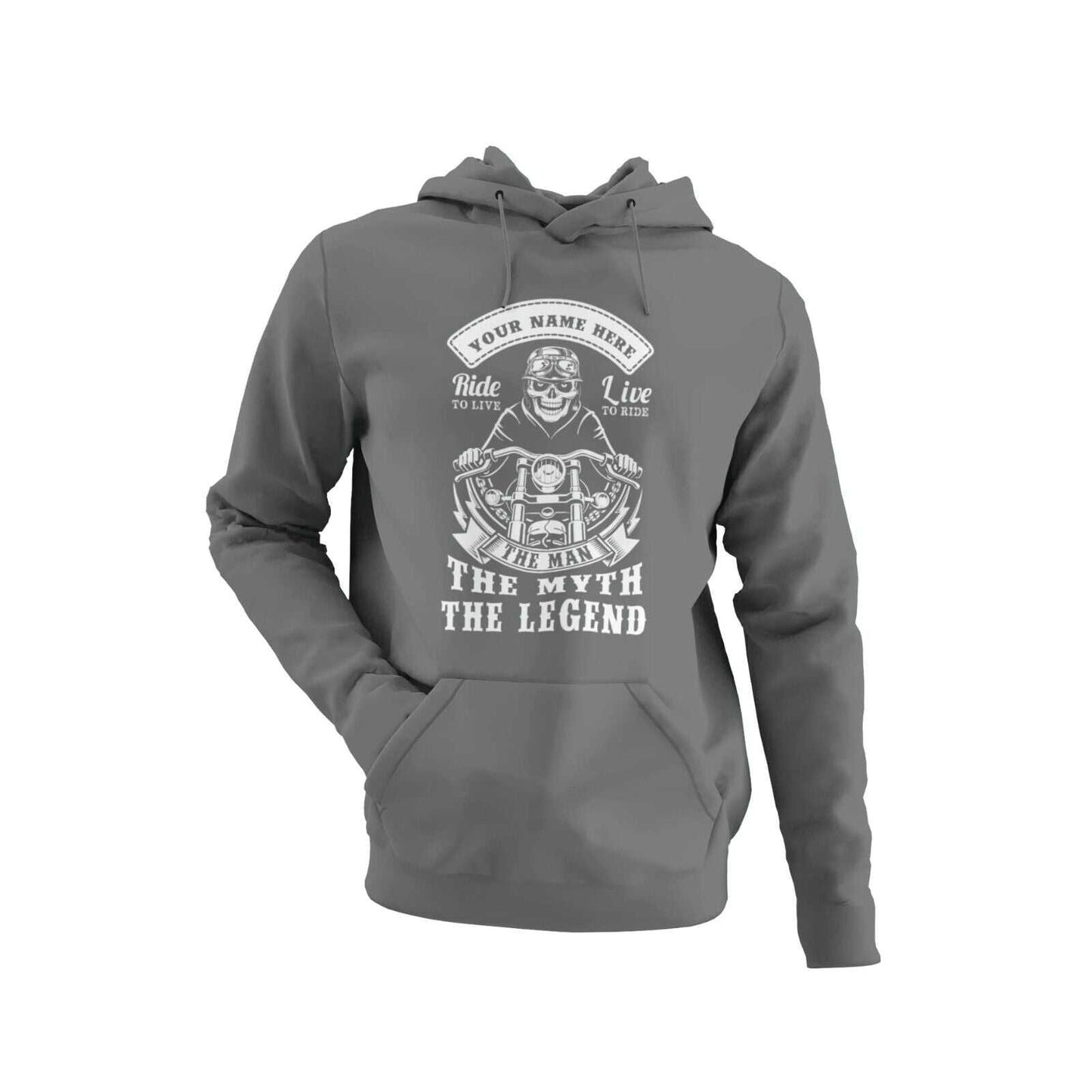 Personalised Biker Hoodie ANY NAME The Man The Myth The Legend Great GGalaxy Tees