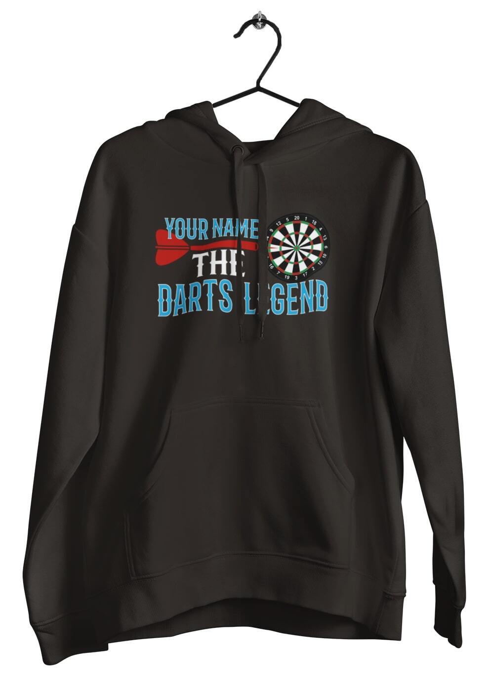 Personalised Darts Hoodie ANY NAME The DARTS LEGEND Custom Gift Idea PGalaxy Tees