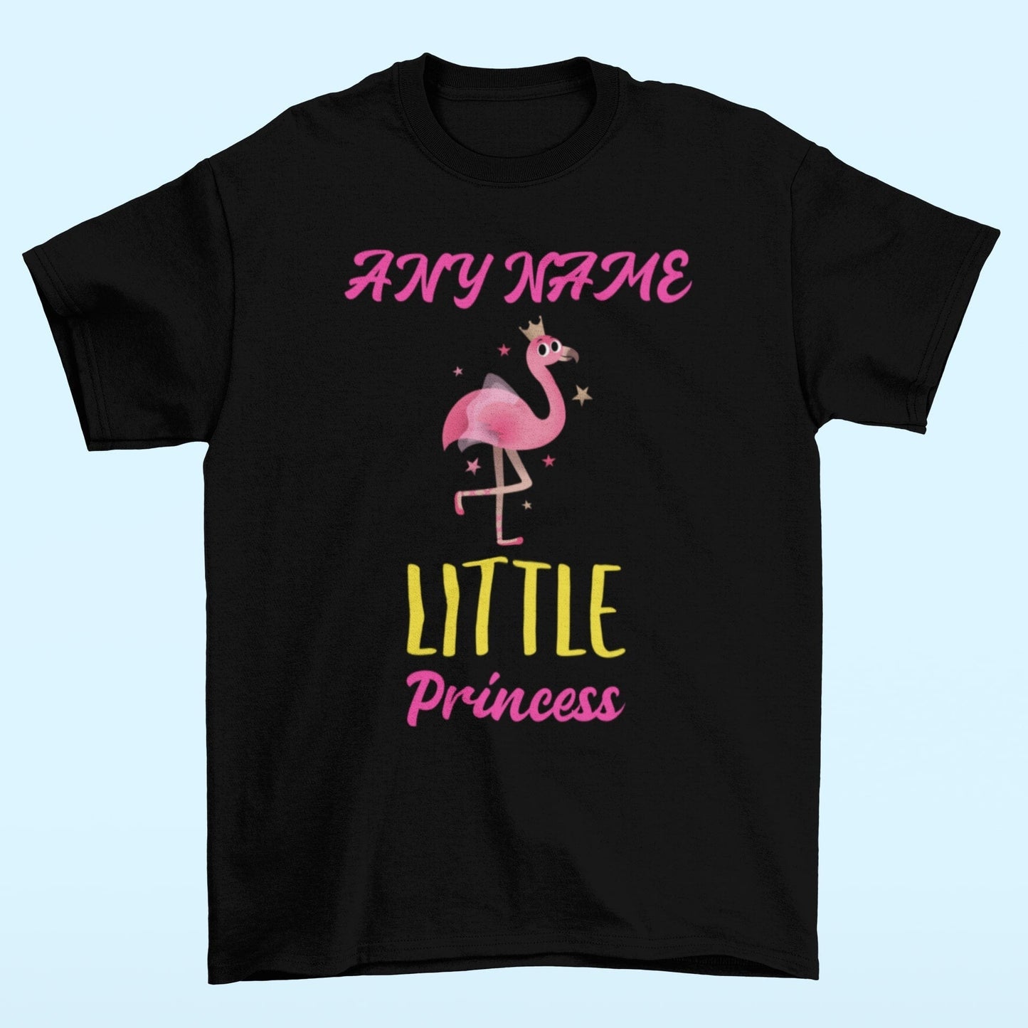 Personalised Girls Little Princess T-shirt flamingo ballerina any nameGalaxy Tees