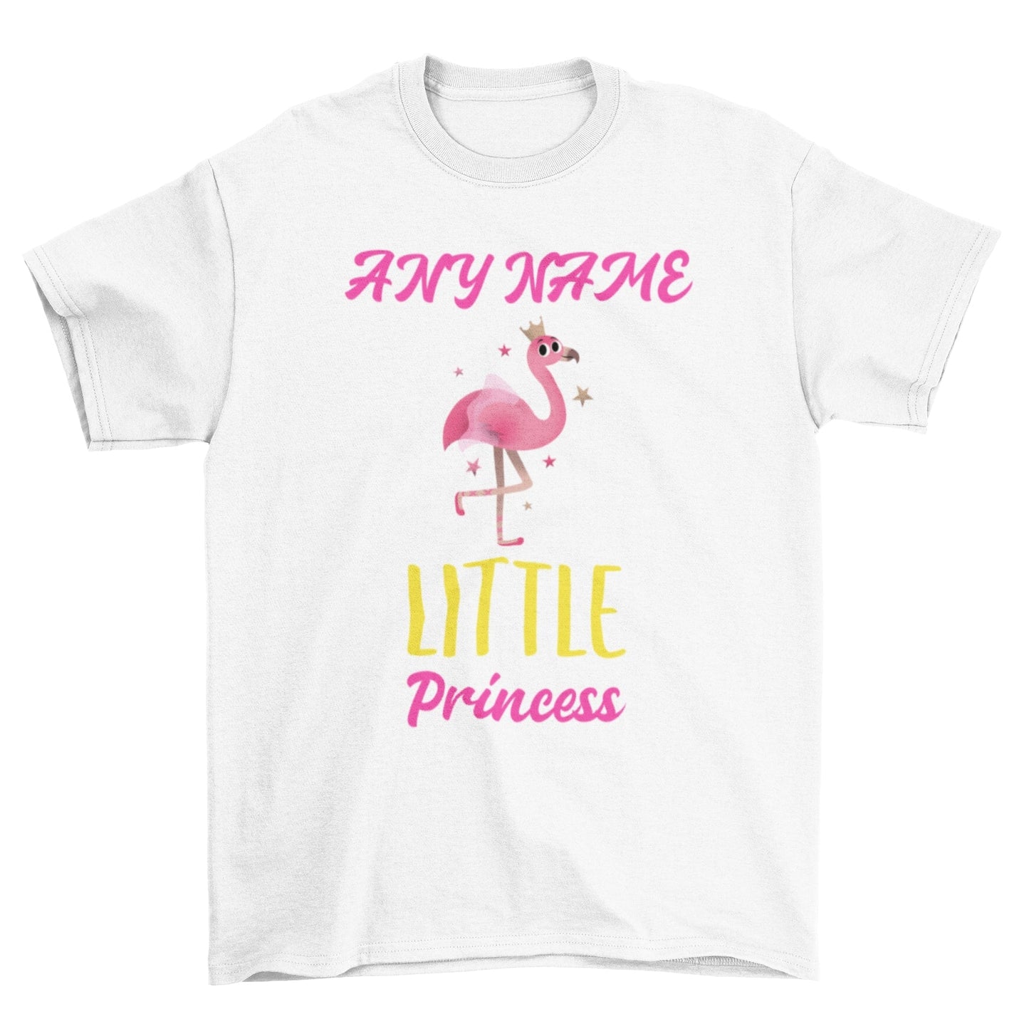 Personalised Girls Little Princess T-shirt flamingo ballerina any nameGalaxy Tees