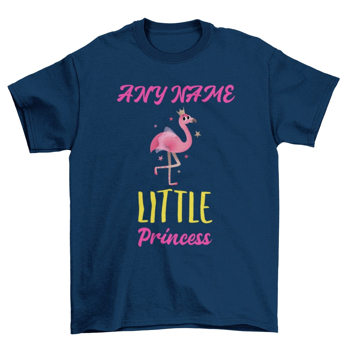 Personalised Girls Little Princess T-shirt flamingo ballerina any nameGalaxy Tees