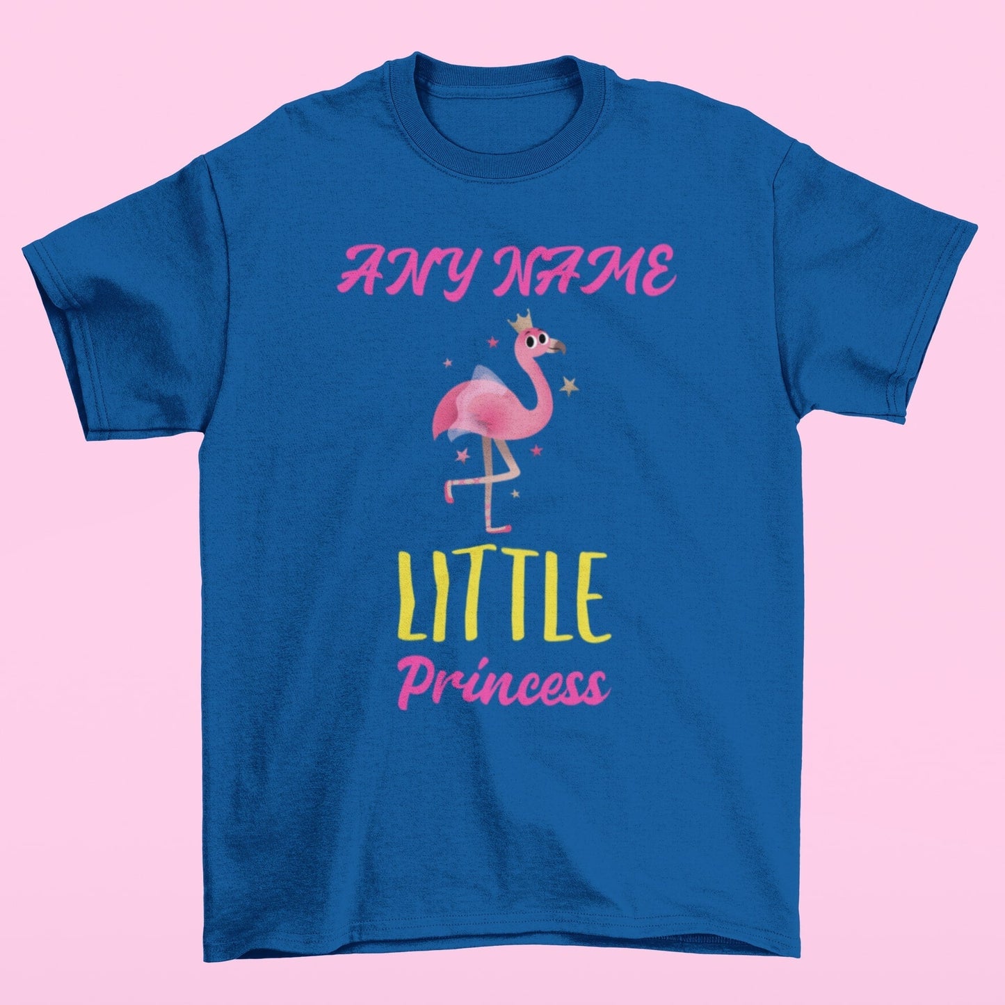 Personalised Girls Little Princess T-shirt flamingo ballerina any nameGalaxy Tees