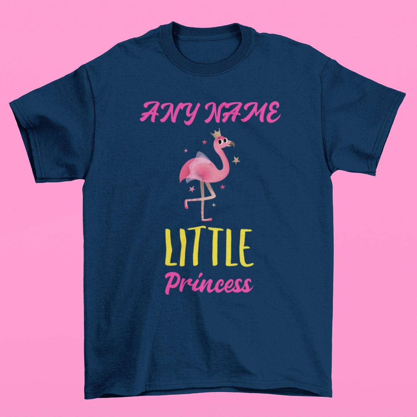 Personalised Girls Little Princess T-shirt flamingo ballerina any nameGalaxy Tees