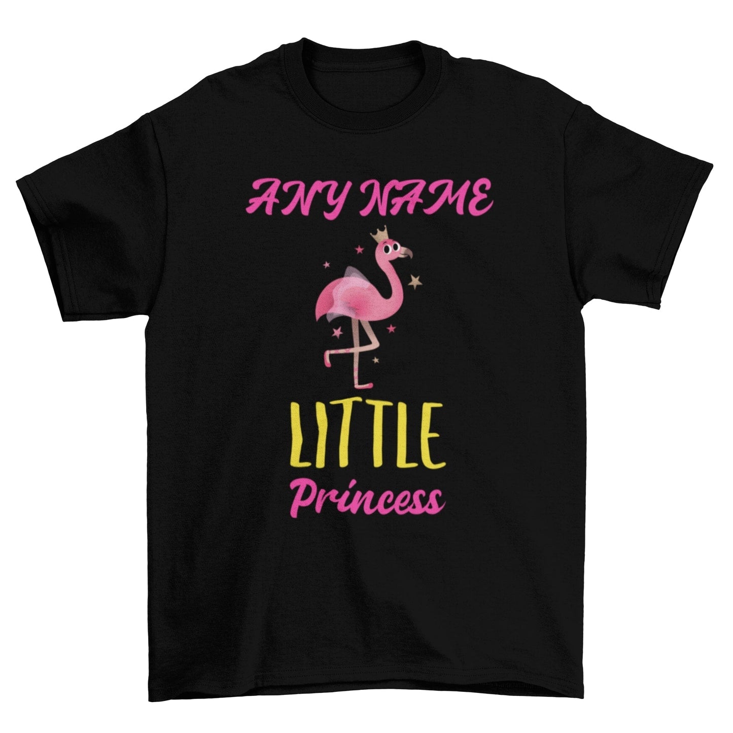 Personalised Girls Little Princess T-shirt flamingo ballerina any nameGalaxy Tees