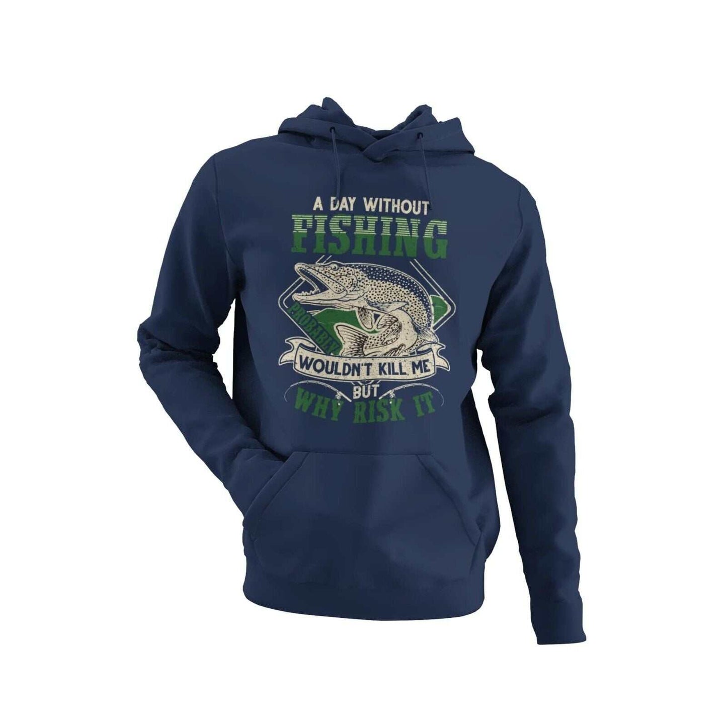 Personalised PIKE FISHING HOODIE A Day without Fishing Name and NumberGalaxy Tees