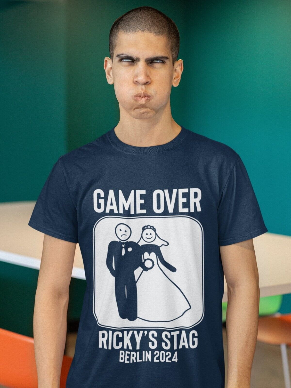 Personalised STAG DO T Shirts Custom Printed Names Location Year Bulk Galaxy Tees