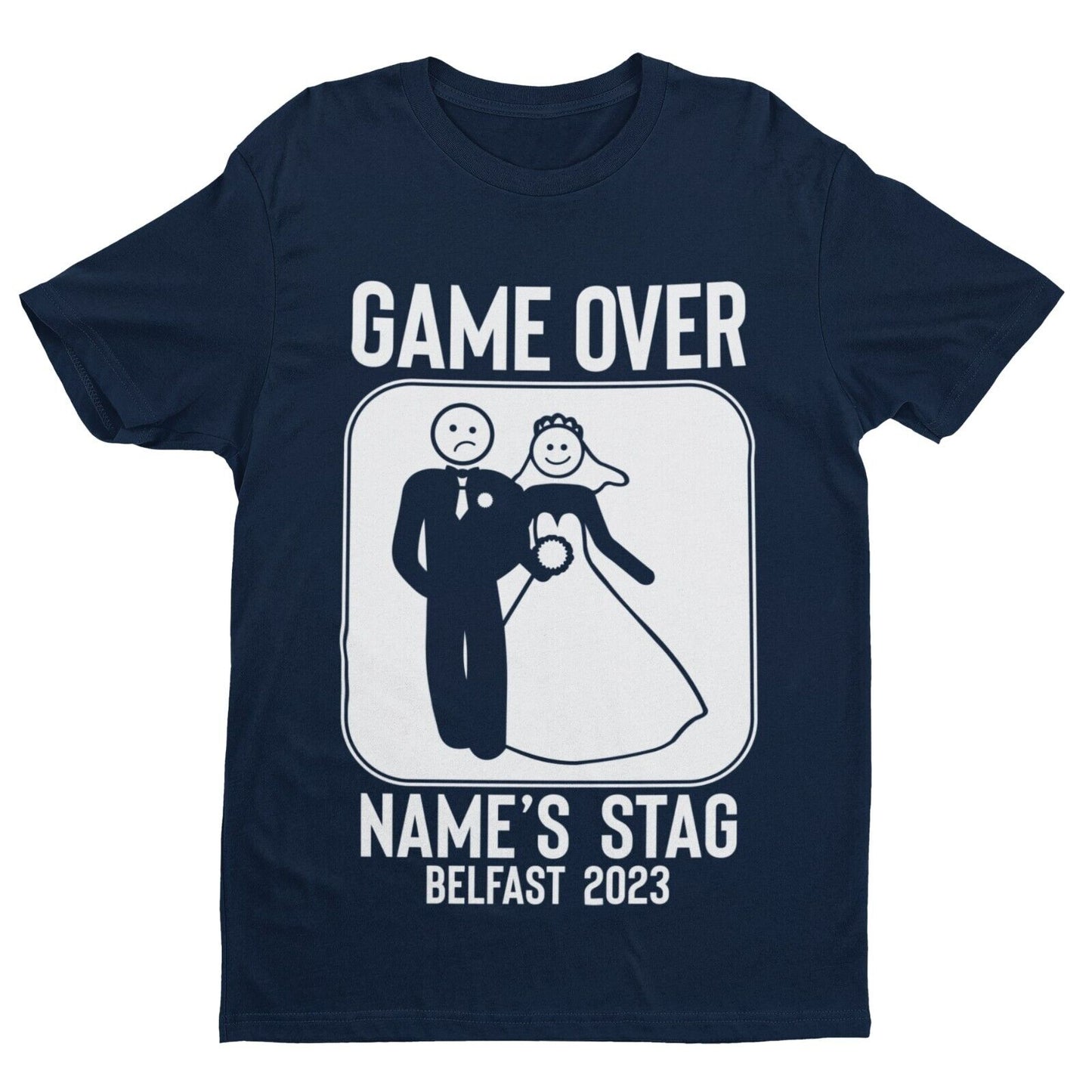 Personalised STAG DO T Shirts Custom Printed Names Location Year Bulk Galaxy Tees