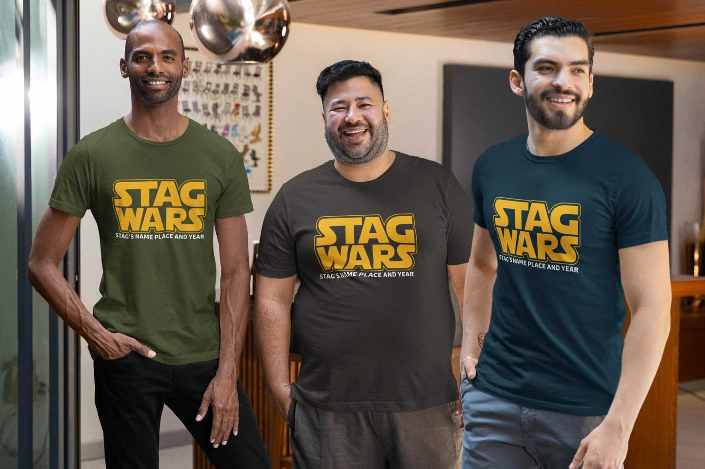 Personalised STAG WARS T Shirt Custom Name of Groom / Place and Year oGalaxy Tees
