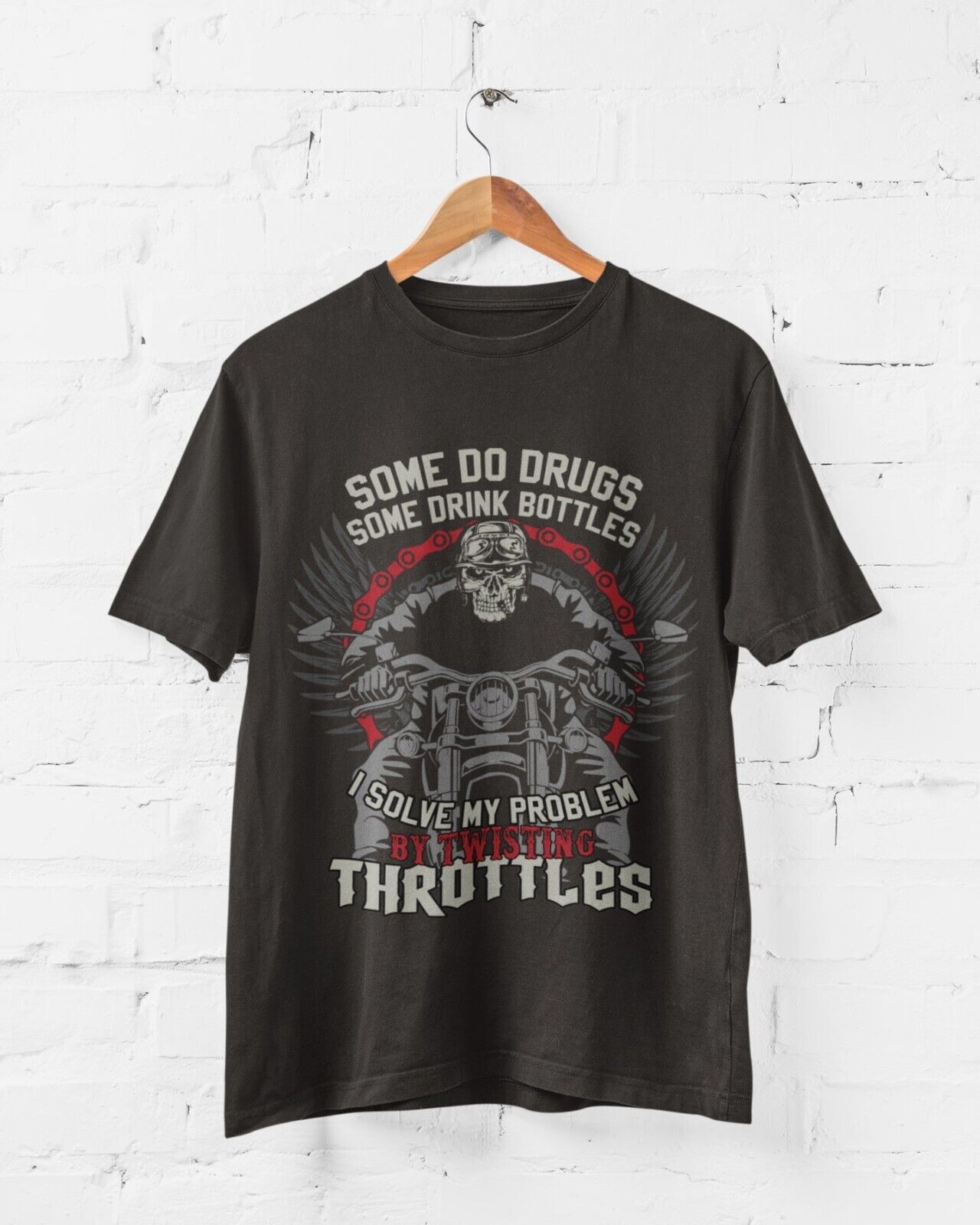 Personalised Sober Biker T Shirt Name and Number on Back Recovery ThemGalaxy Tees