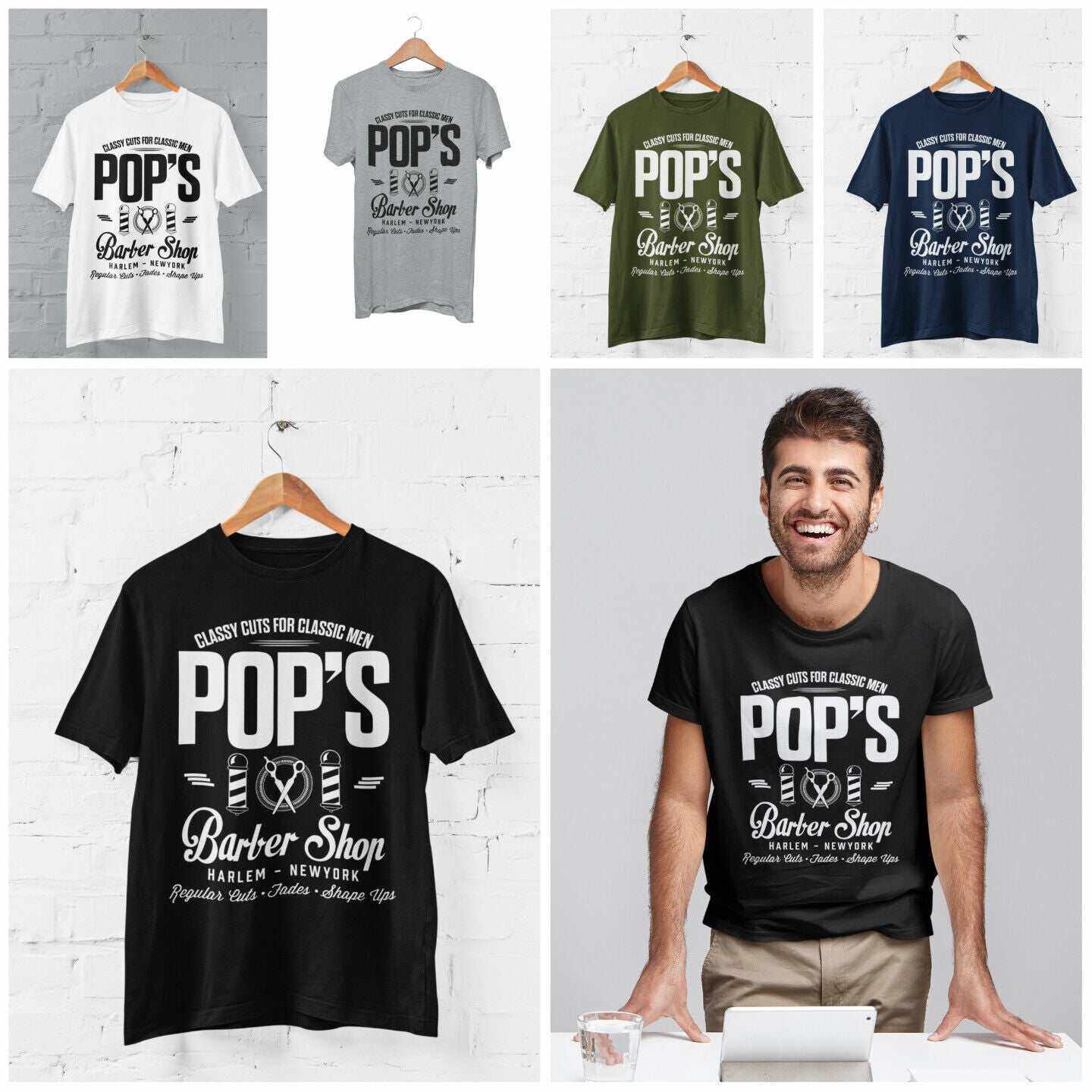 Pops Barber Shop T Shirt Cage Luke TV Fan Classic Superhero Gift Idea Galaxy Tees