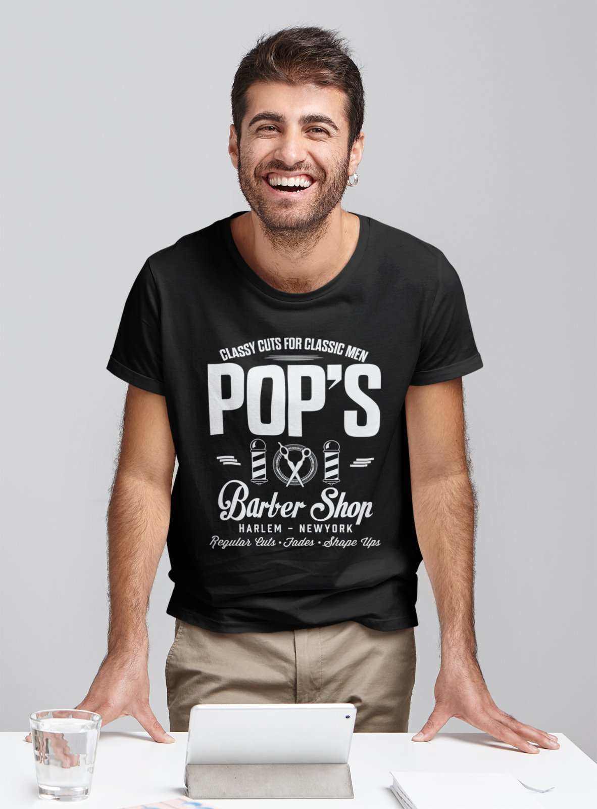 Pops Barber Shop T Shirt Cage Luke TV Fan Classic Superhero Gift Idea Galaxy Tees