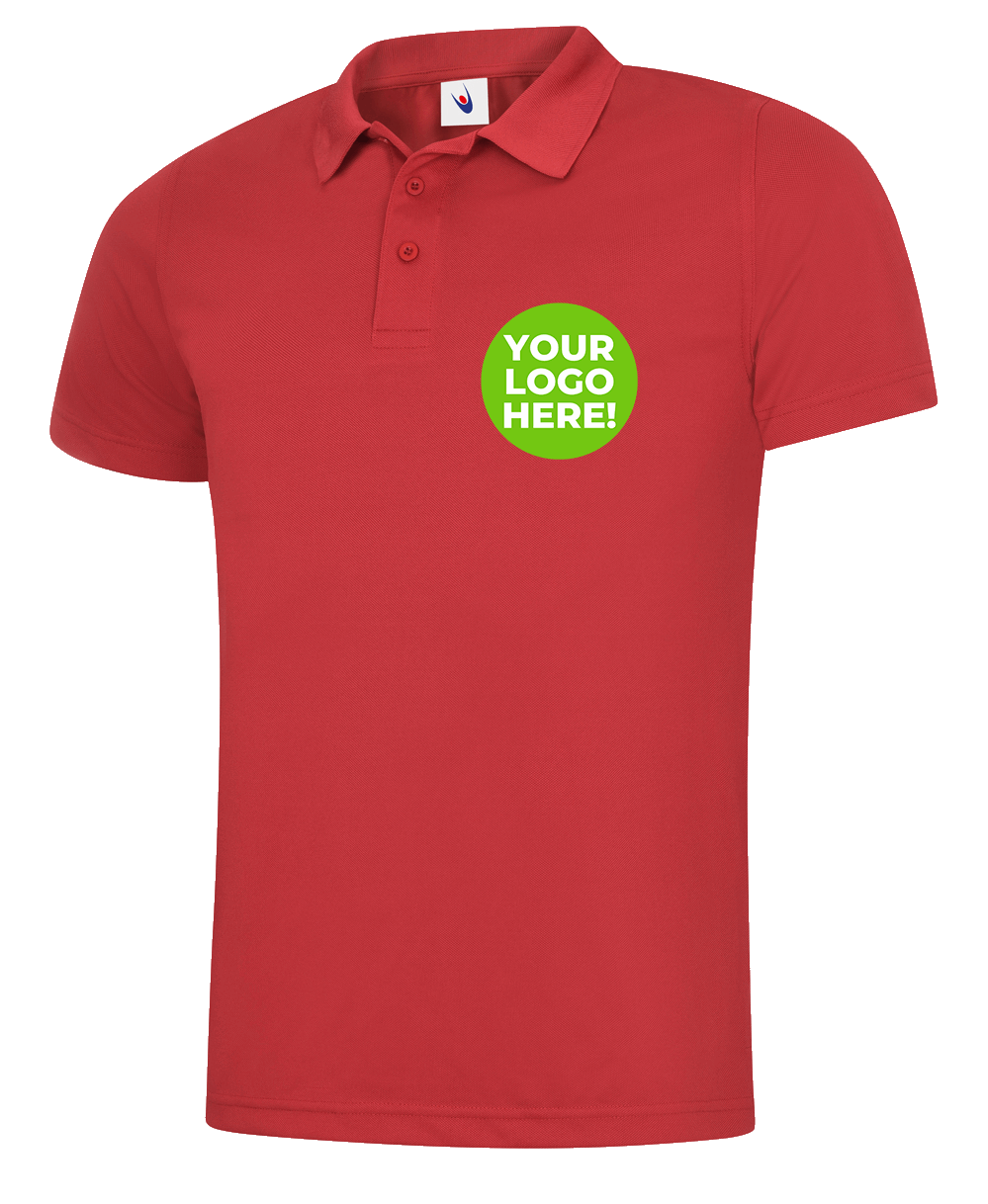 Personalised Performance Polo Shirt with YOUR COMPANY LOGO printed Workwear