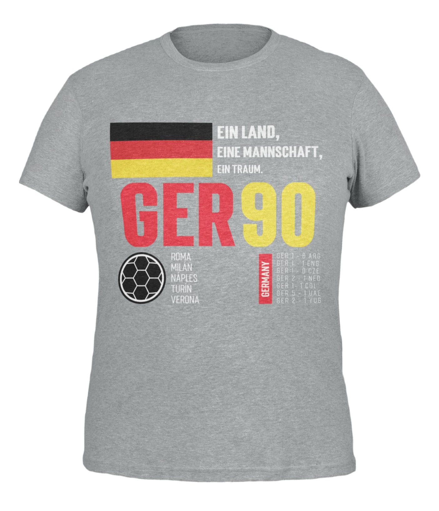 Retro Football T Shirt Germany 1990 Ein Land West Germany Italia 90 SoGalaxy Tees