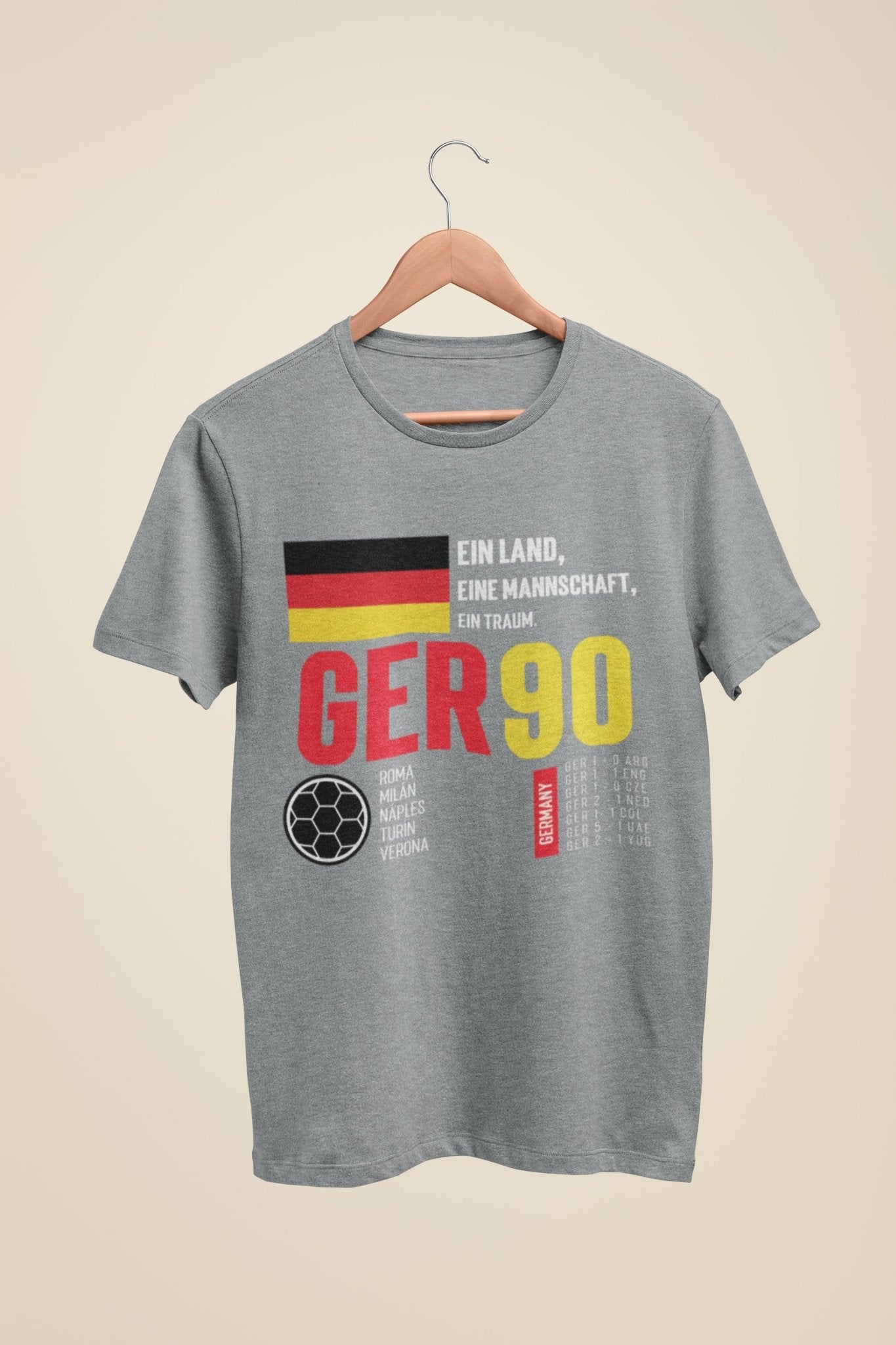 Retro Football T Shirt Germany 1990 Ein Land West Germany Italia 90 SoGalaxy Tees