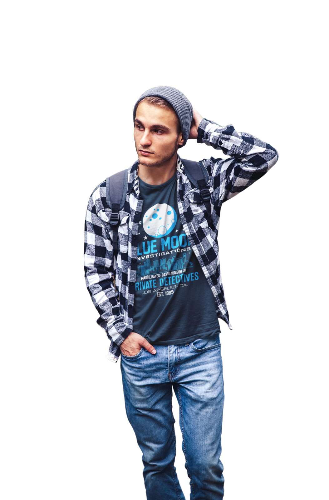 Retro TV T Shirt Blue Moon Investigations Moonlighting 80s Banter GIftGalaxy Tees