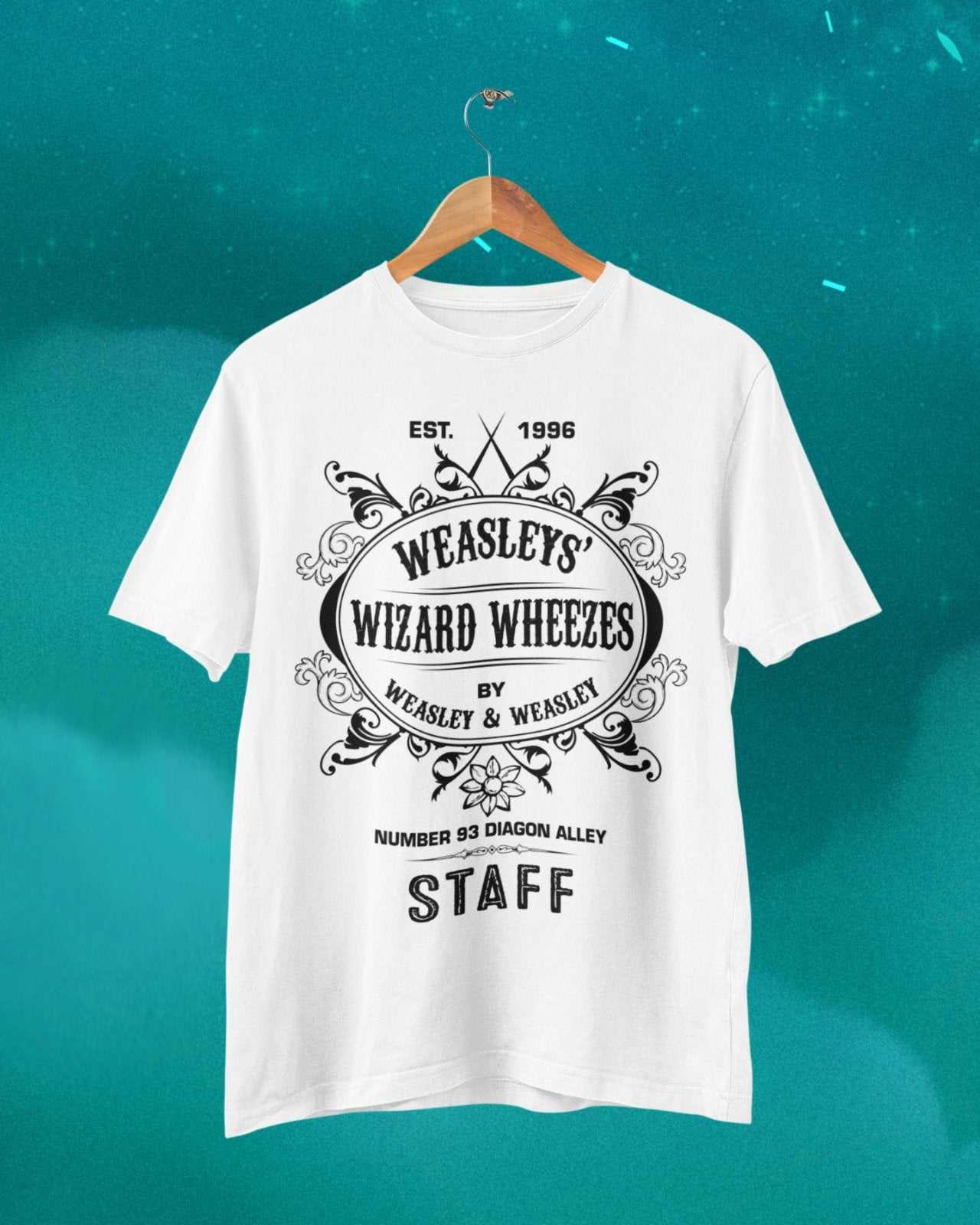 Retro Weasleys' Wizard Wheezes T Shirt Est 1996 Diagon Alley Potter HaGalaxy Tees