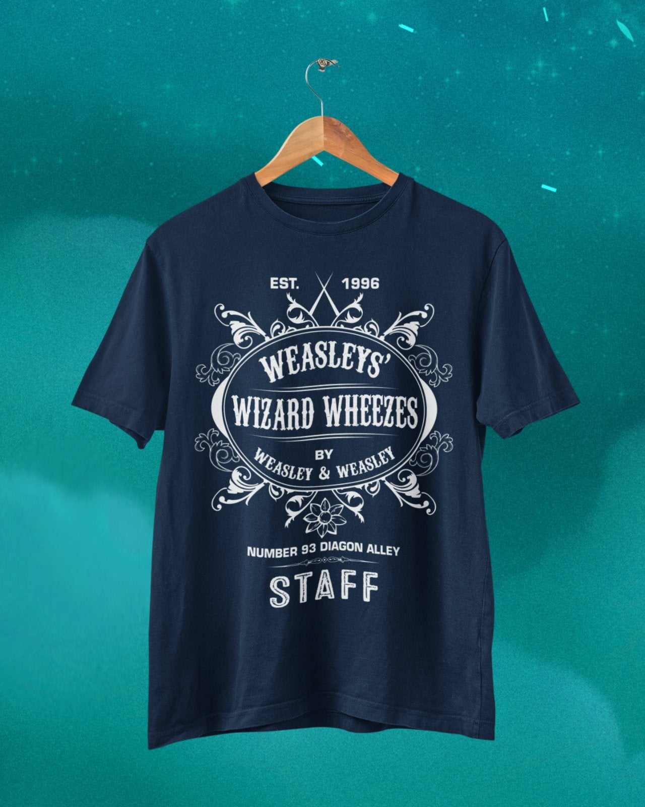 Retro Weasleys' Wizard Wheezes T Shirt Est 1996 Diagon Alley Potter HaGalaxy Tees