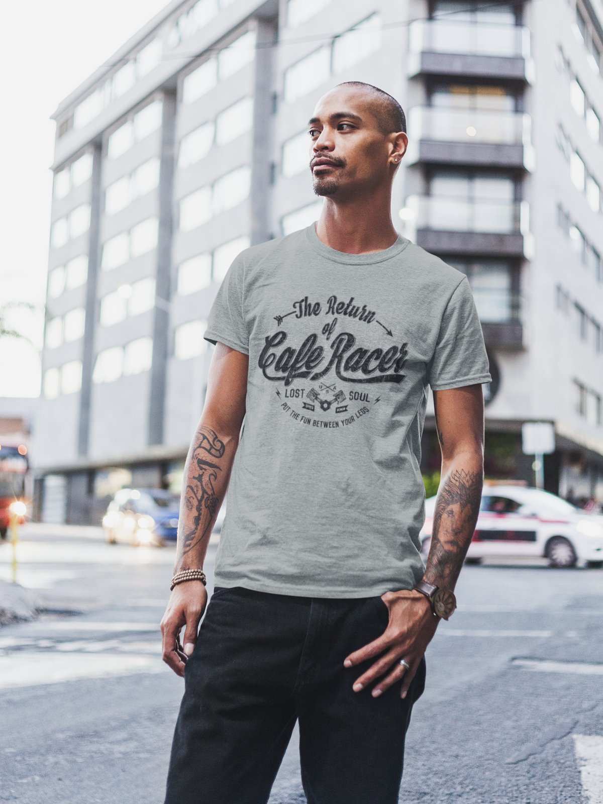 Return Of The Cafe Racer Biker T Shirt Retro Classic Motorcycle DesignGalaxy Tees