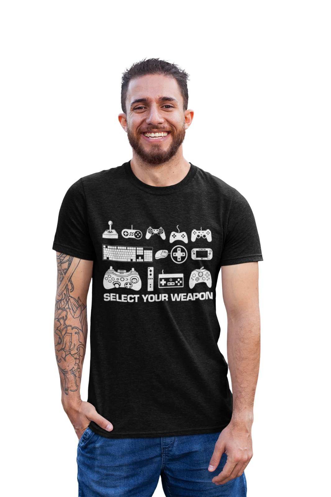 Select Your Weapon Retro Gaming Controllers T Shirt Gaming Classic GifGalaxy Tees