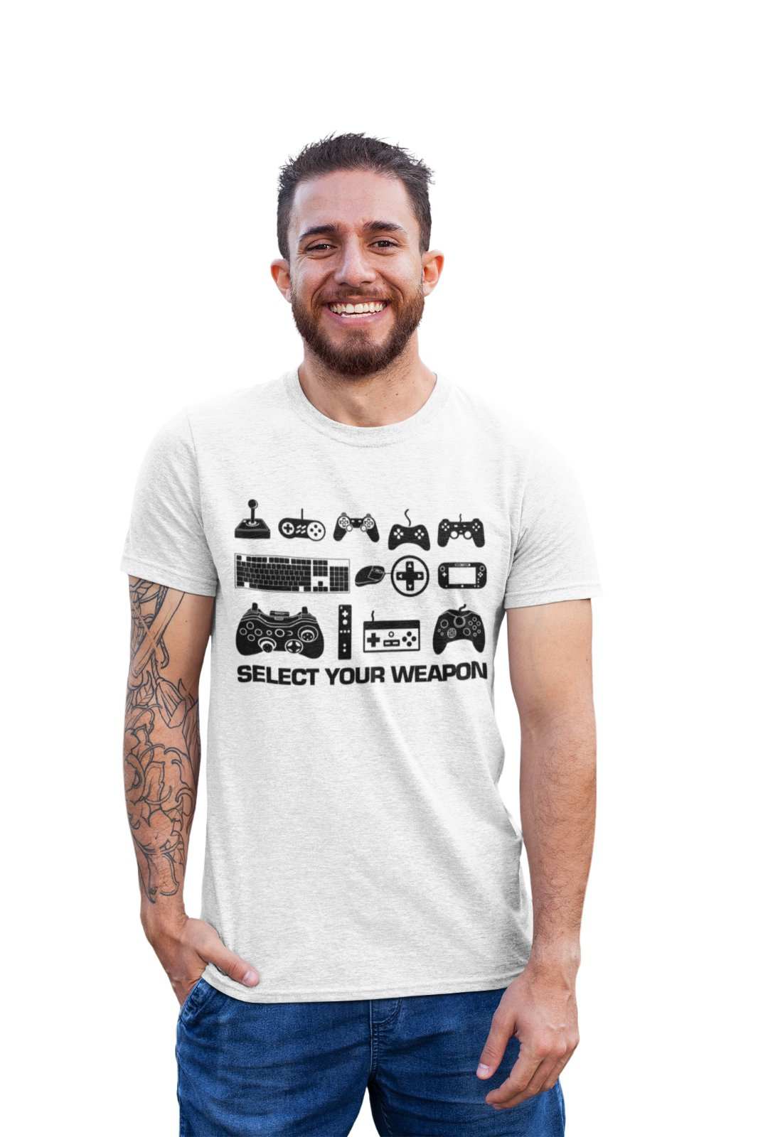 Select Your Weapon Retro Gaming Controllers T Shirt Gaming Classic GifGalaxy Tees