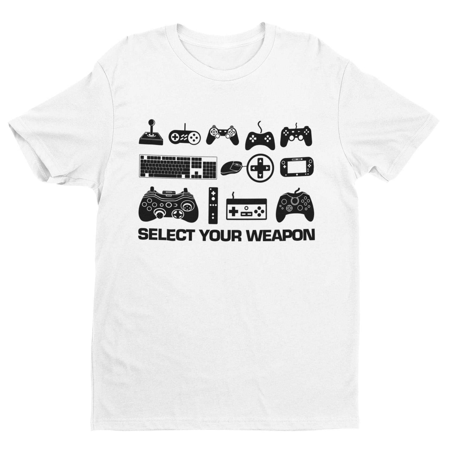 Select Your Weapon Retro Gaming Controllers T Shirt Gaming Classic GifGalaxy Tees