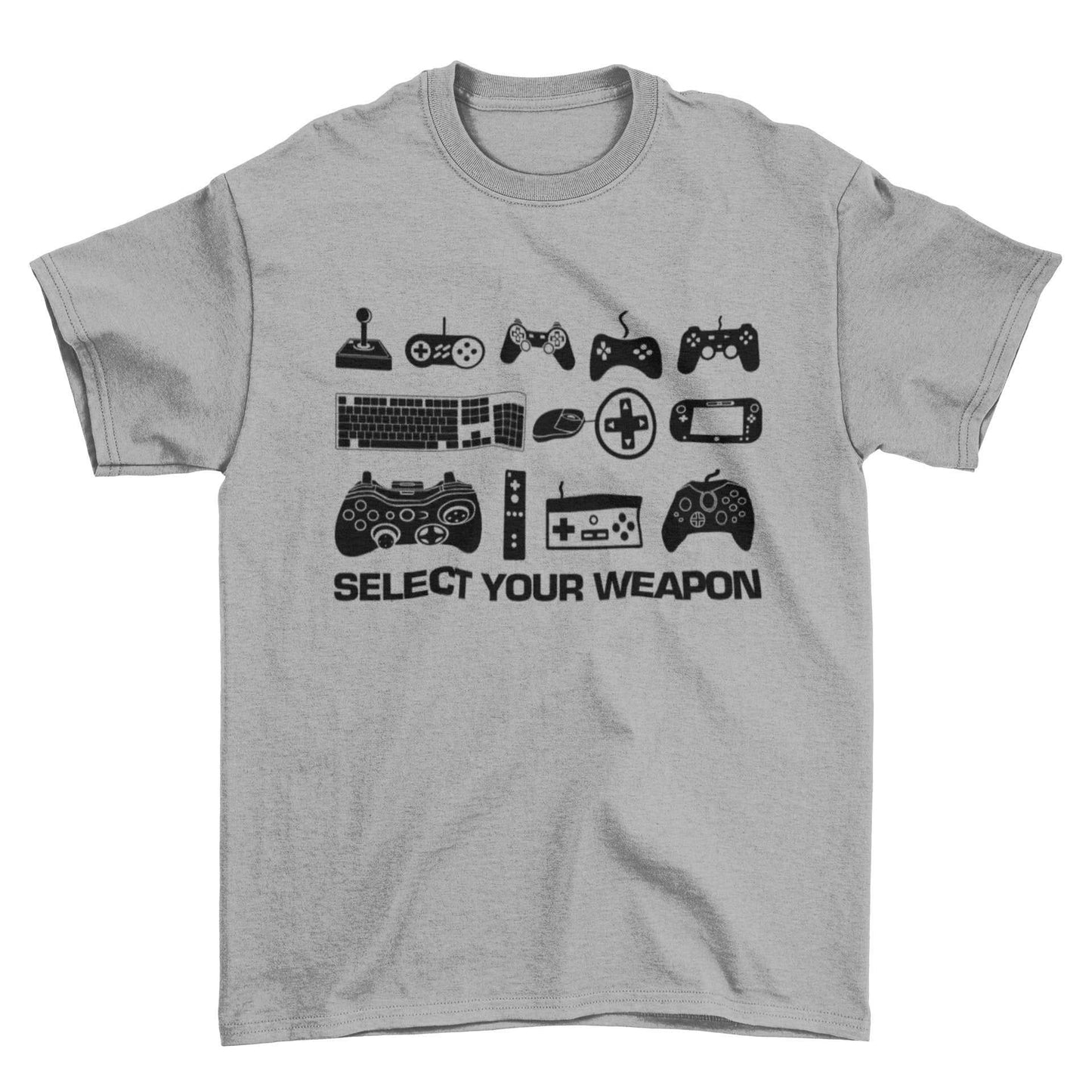 Select Your Weapon Retro Gaming Controllers T Shirt Gaming Classic GifGalaxy Tees