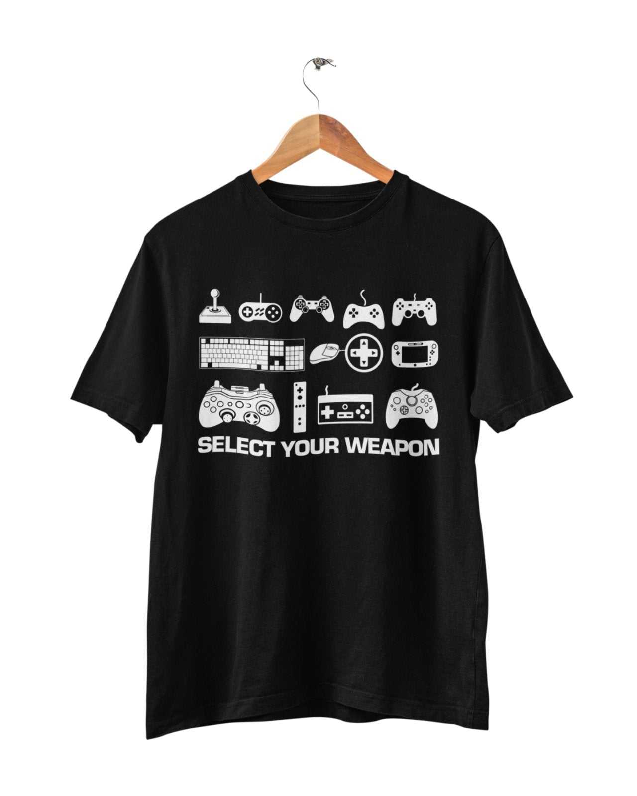 Select Your Weapon Retro Gaming Controllers T Shirt Gaming Classic GifGalaxy Tees