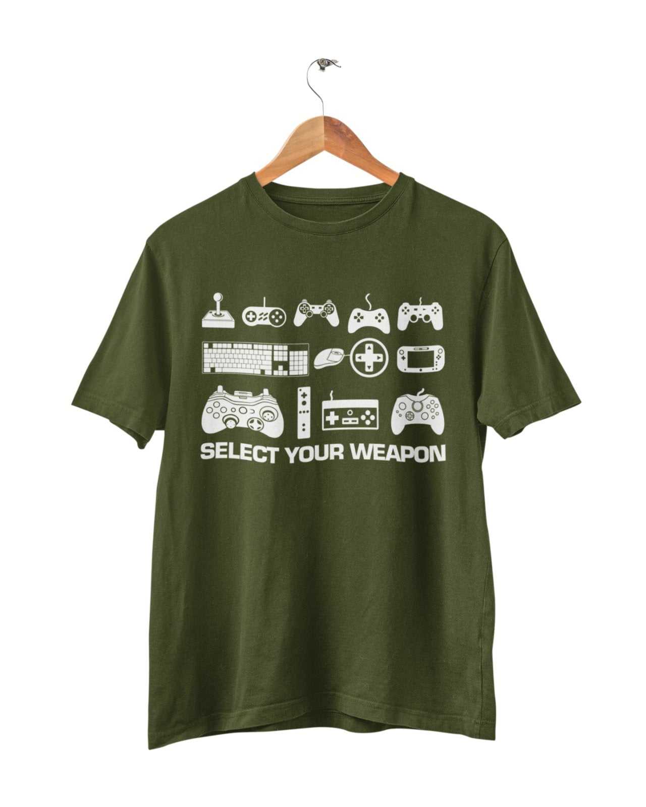 Select Your Weapon Retro Gaming Controllers T Shirt Gaming Classic GifGalaxy Tees