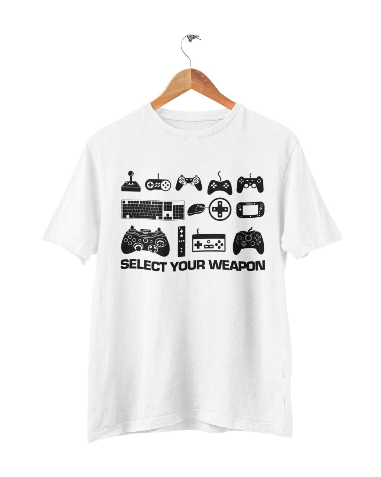 Select Your Weapon Retro Gaming Controllers T Shirt Gaming Classic GifGalaxy Tees