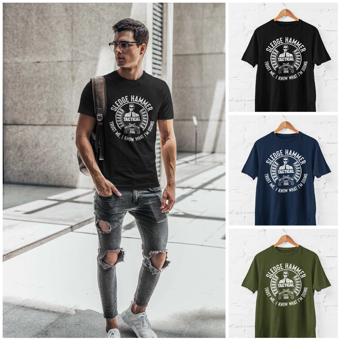 Sledgehammer Est 1986 Retro T Shirt TV 80s Funny Cop Show Classic GiftGalaxy Tees
