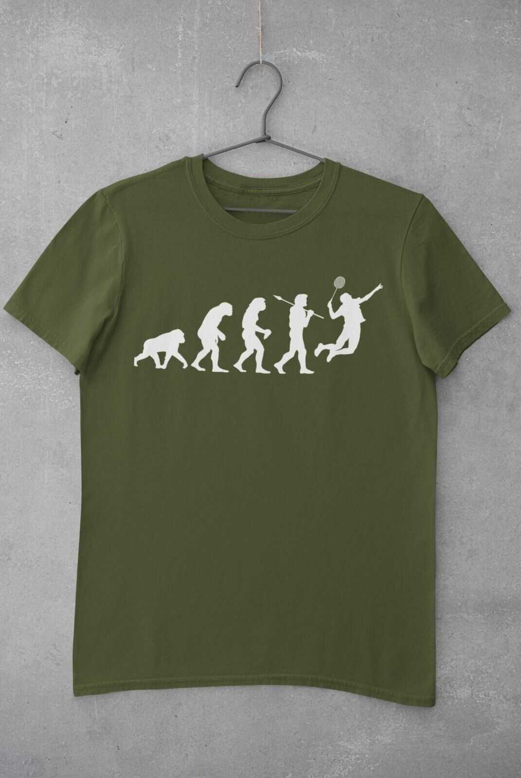 The Evolution of BADMINTON T Shirt Ape To Man Darwin Funny Top Gift IdGalaxy Tees