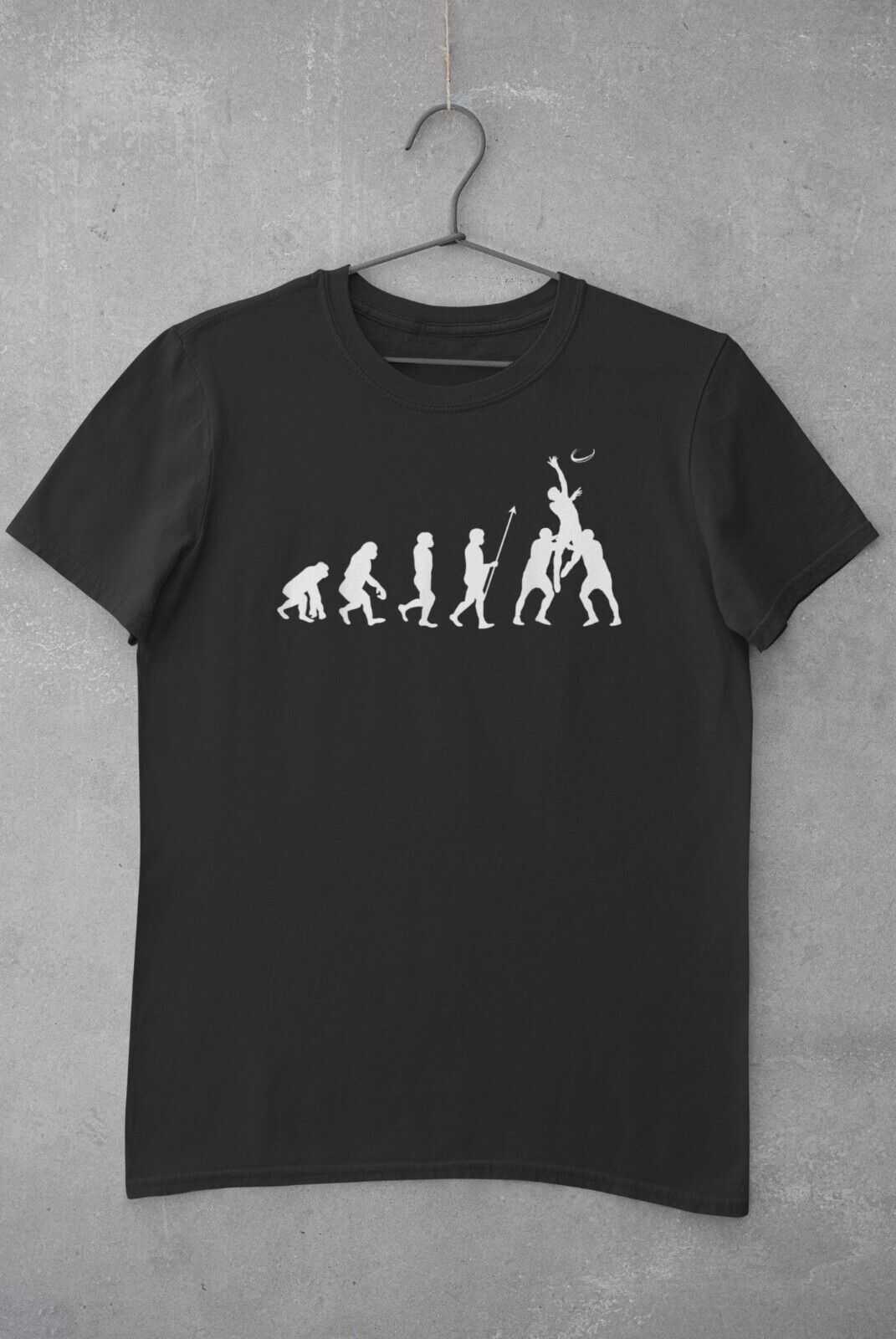 The Evolution of RUGBY T Shirt Ape To Man Darwin Funny Top Gift Idea LGalaxy Tees