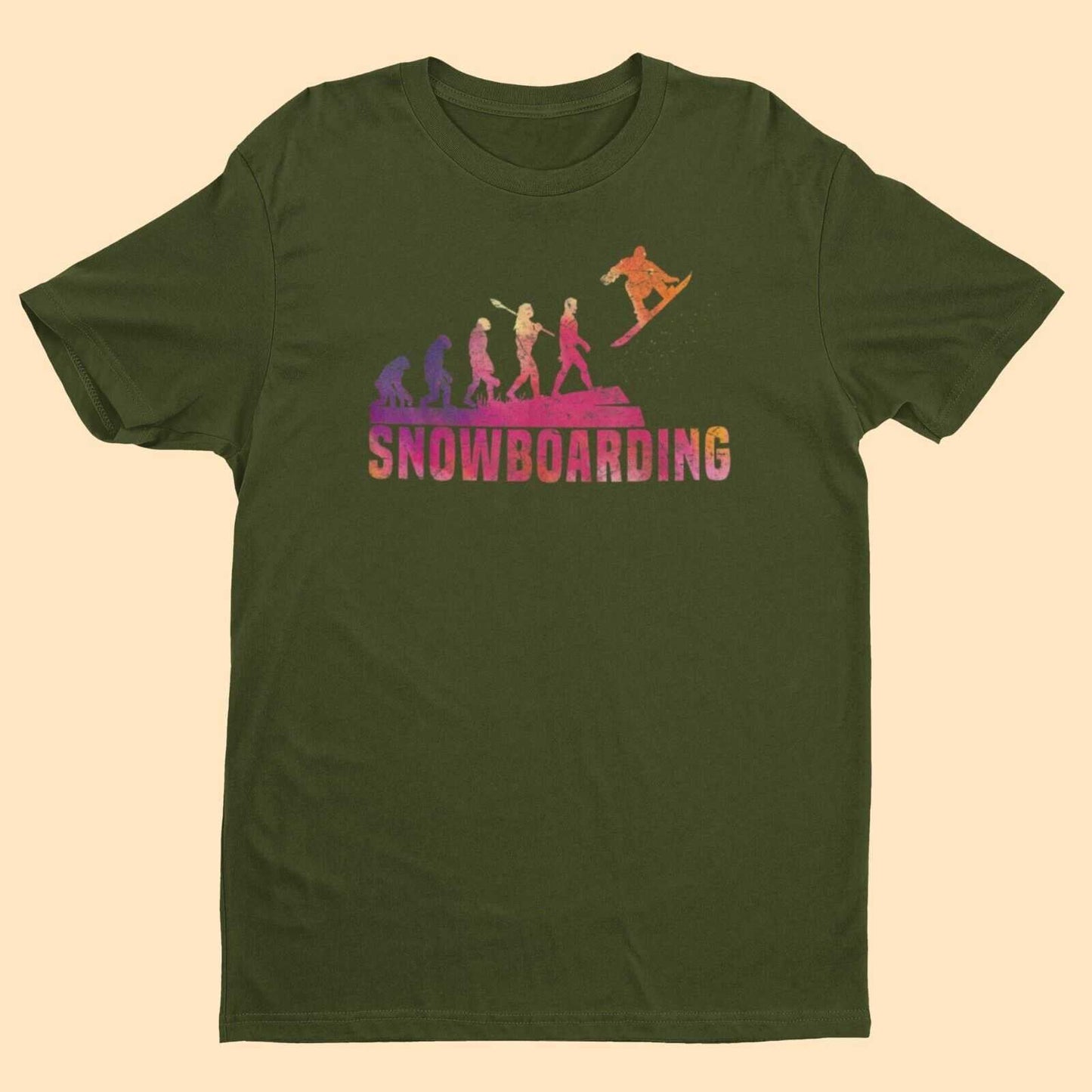 The Evolution of SNOWBOARDING Funny Darwin Snowboarder Winter Sports GGalaxy Tees