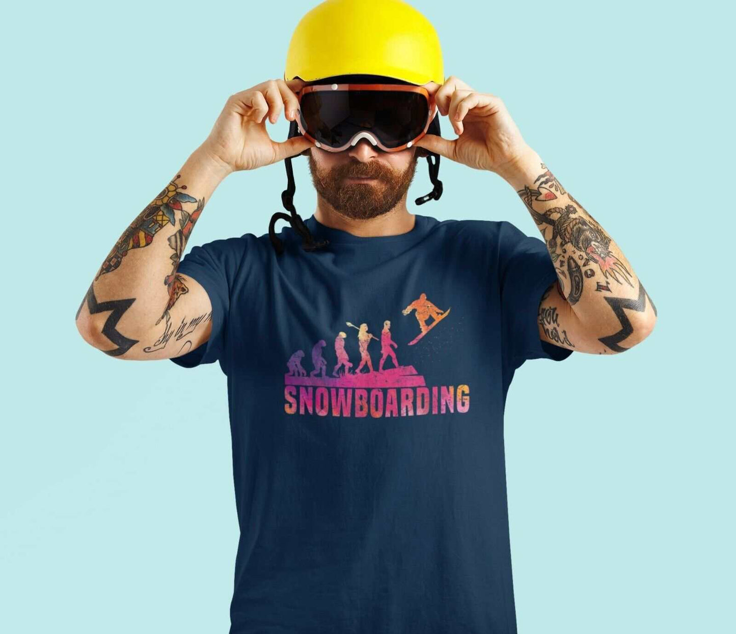 The Evolution of SNOWBOARDING Funny Darwin Snowboarder Winter Sports GGalaxy Tees