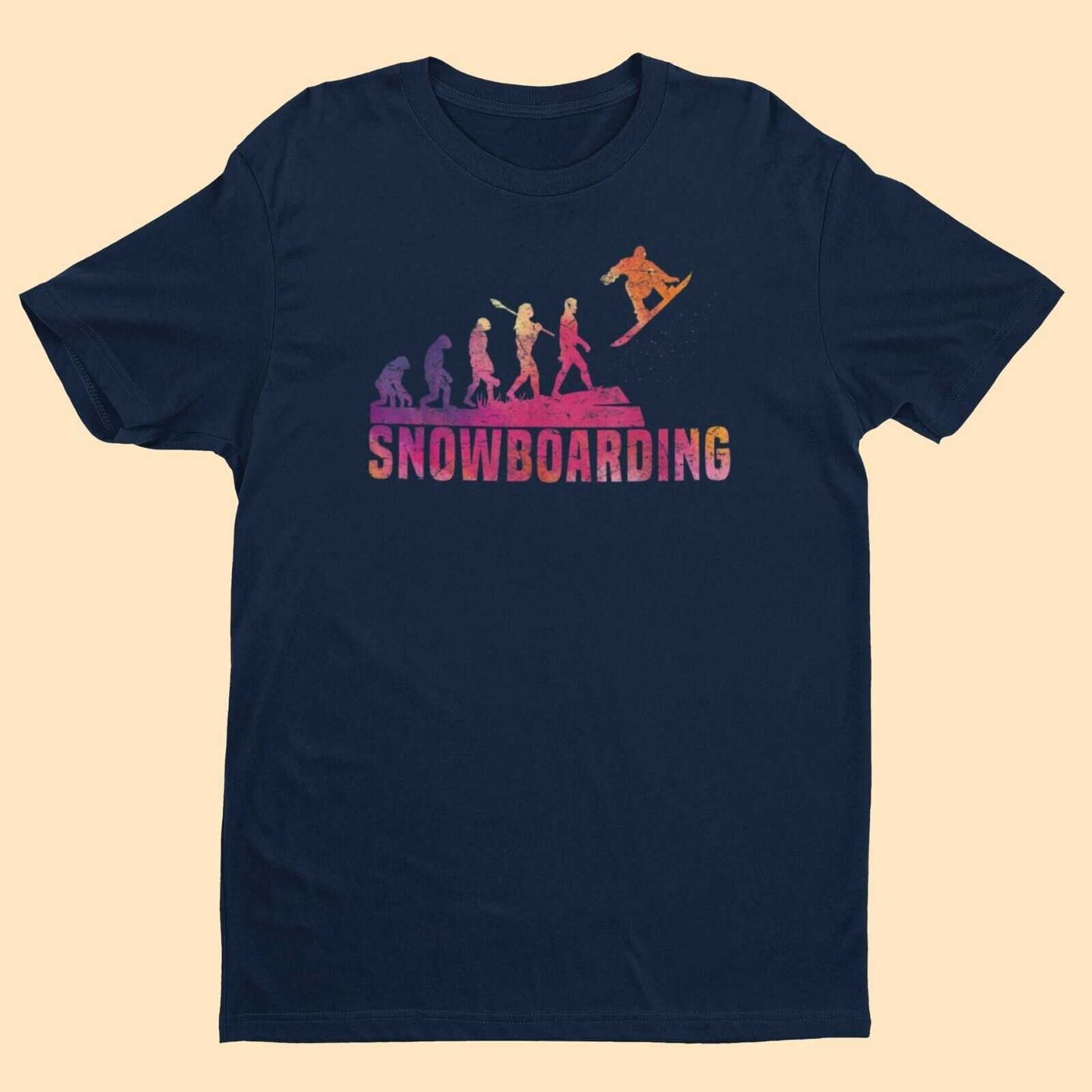 The Evolution of SNOWBOARDING Funny Darwin Snowboarder Winter Sports GGalaxy Tees