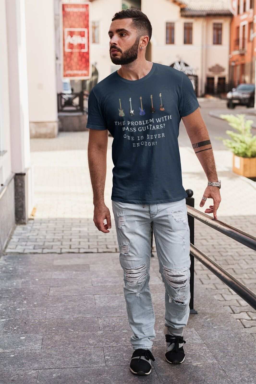 The Problem With BASS GUITARS ? ONE IS NEVER ENOUGH Funny T SHirt BassGalaxy Tees