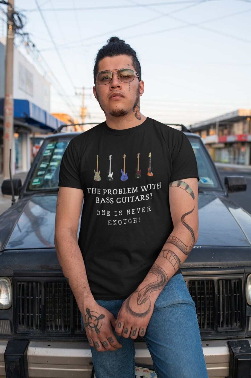 The Problem With BASS GUITARS ? ONE IS NEVER ENOUGH Funny T SHirt BassGalaxy Tees