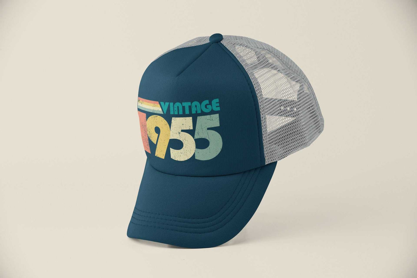 Vintage 1955 trucker baseball cap with retro design, ideal 70th birthday gift for 2025.