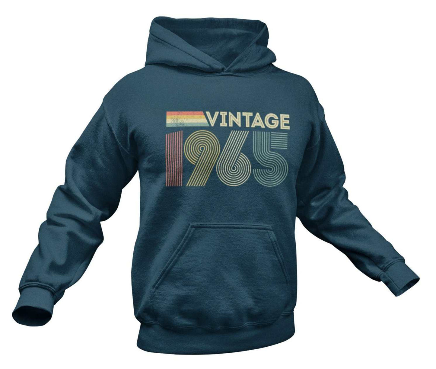 Vintage 1965 Hoodie Perfect 60th Birthday Gift for 2025 Birthdays RetrGalaxy Tees