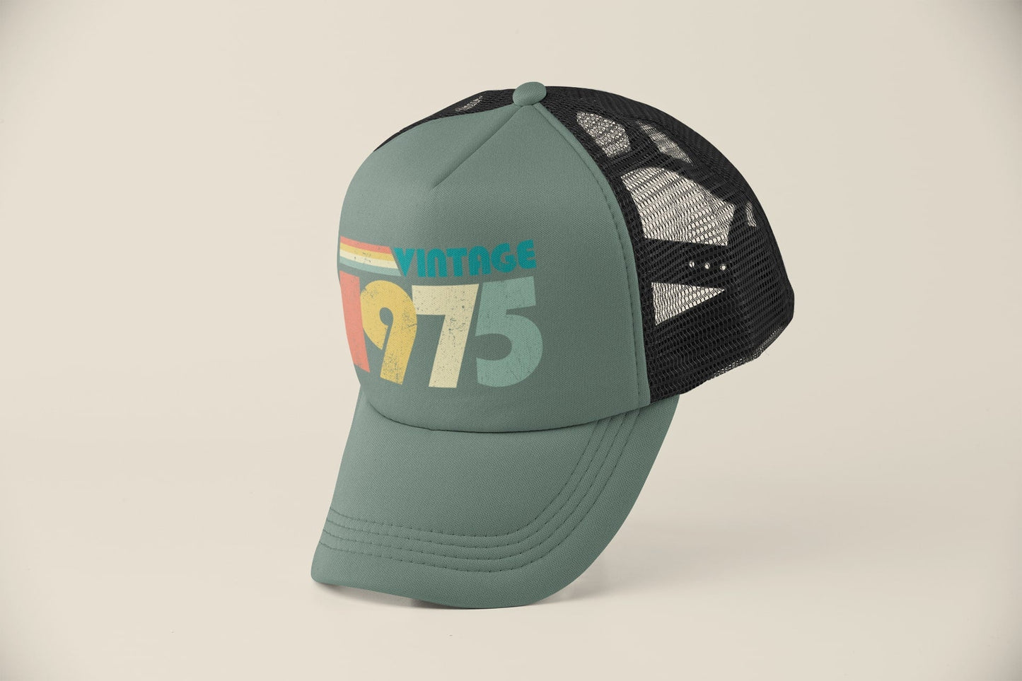 Vintage 1975 50th Birthday in 2025 Trucker Style Baseball Cap Retro DeGalaxy Tees