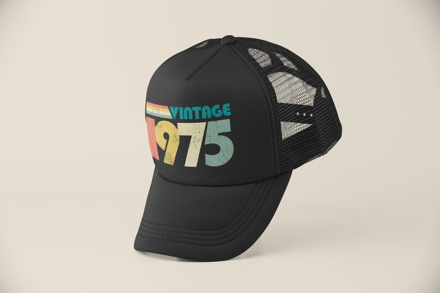 Vintage 1975 50th Birthday in 2025 Trucker Style Baseball Cap Retro DeGalaxy Tees