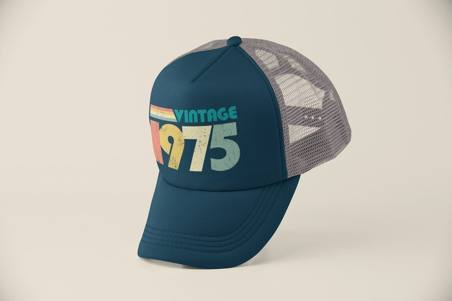 Vintage 1975 50th Birthday in 2025 Trucker Style Baseball Cap Retro DeGalaxy Tees