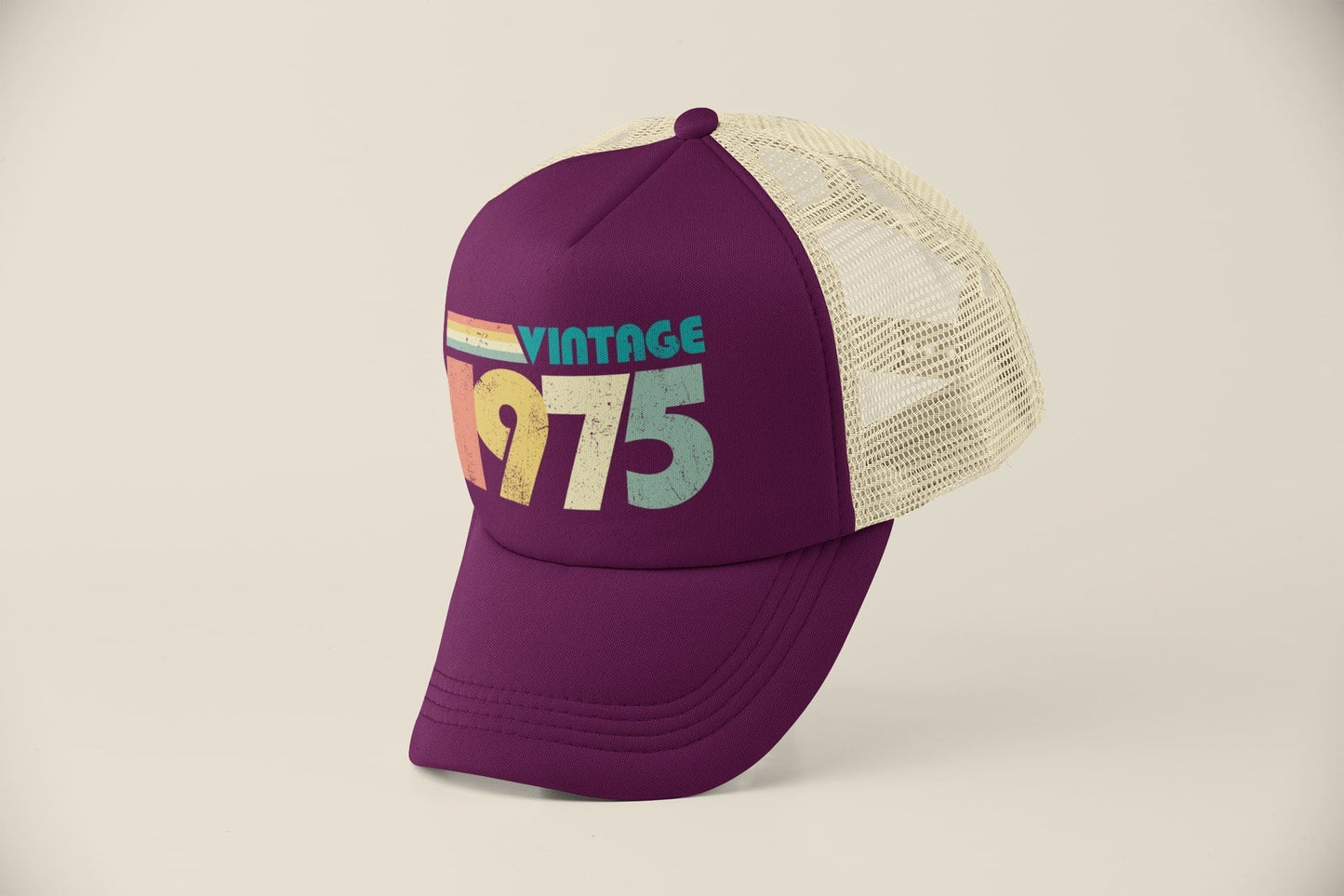 Vintage 1975 50th Birthday in 2025 Trucker Style Baseball Cap Retro DeGalaxy Tees