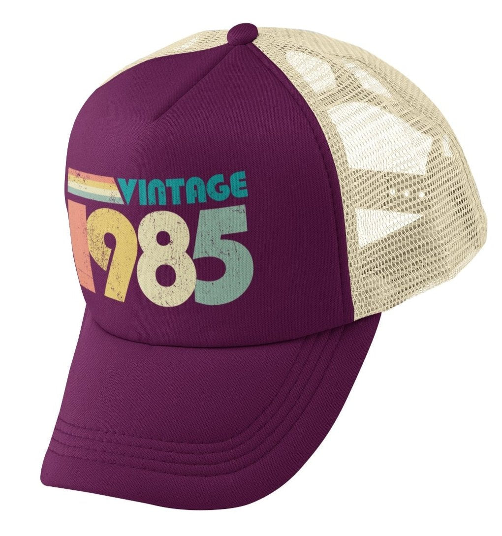 Vintage 1985 40th Birthday in 2025 Trucker Style Baseball Cap Retro DeGalaxy Tees