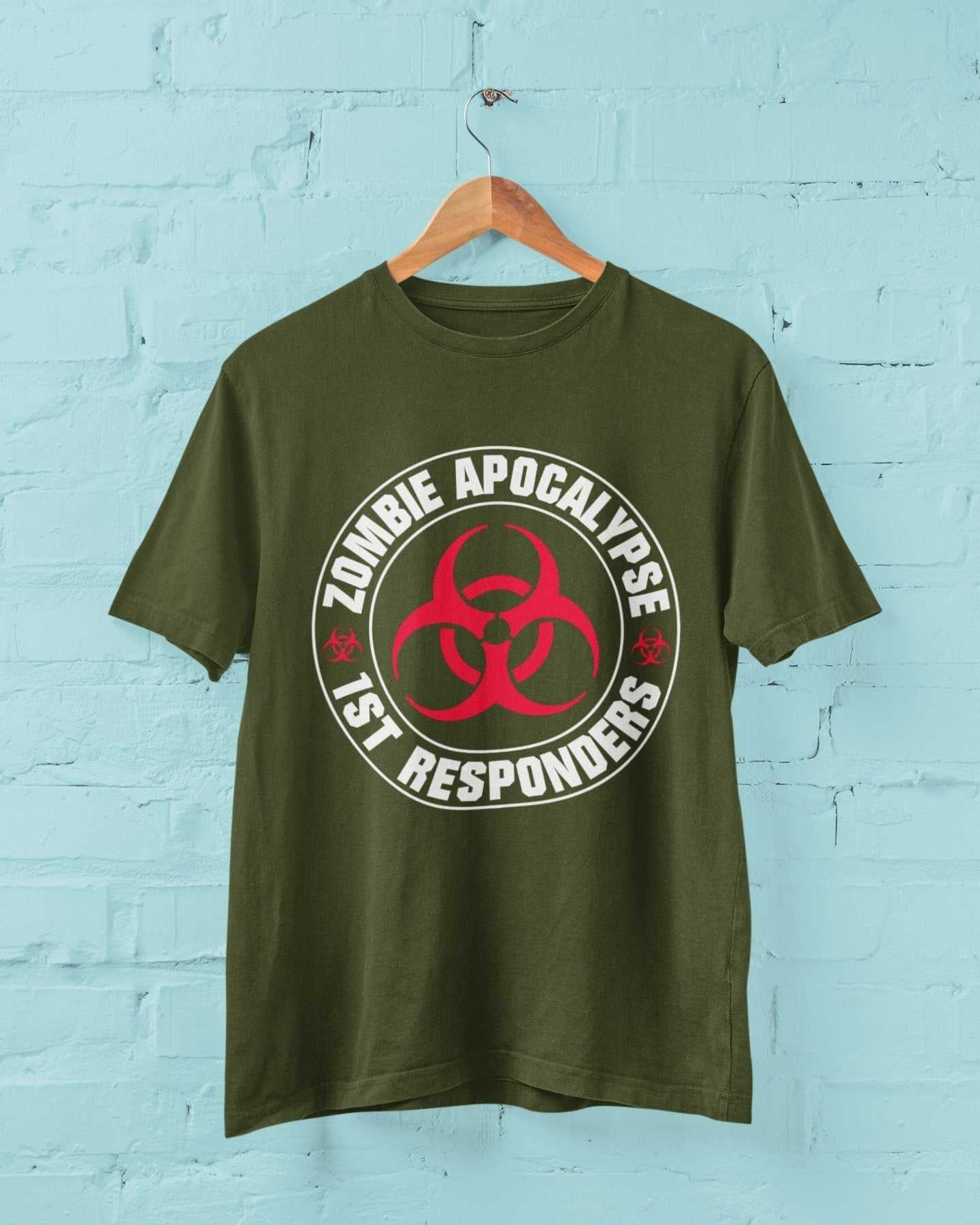 ZOMBIE APOCALYPSE FIRST RESPONDERS Funny T Shirt Gaming Gamers Horror Galaxy Tees
