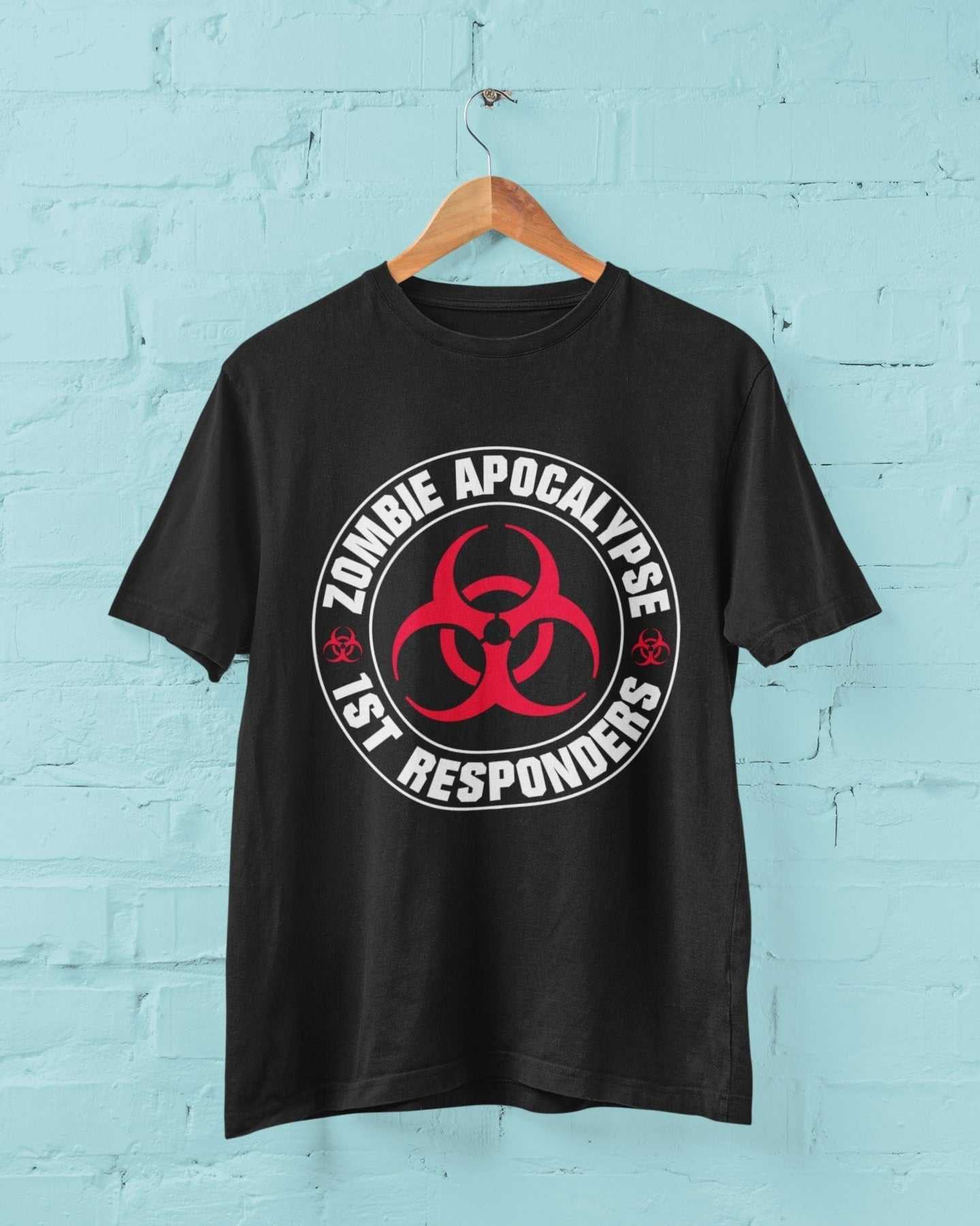 ZOMBIE APOCALYPSE FIRST RESPONDERS Funny T Shirt Gaming Gamers Horror Galaxy Tees