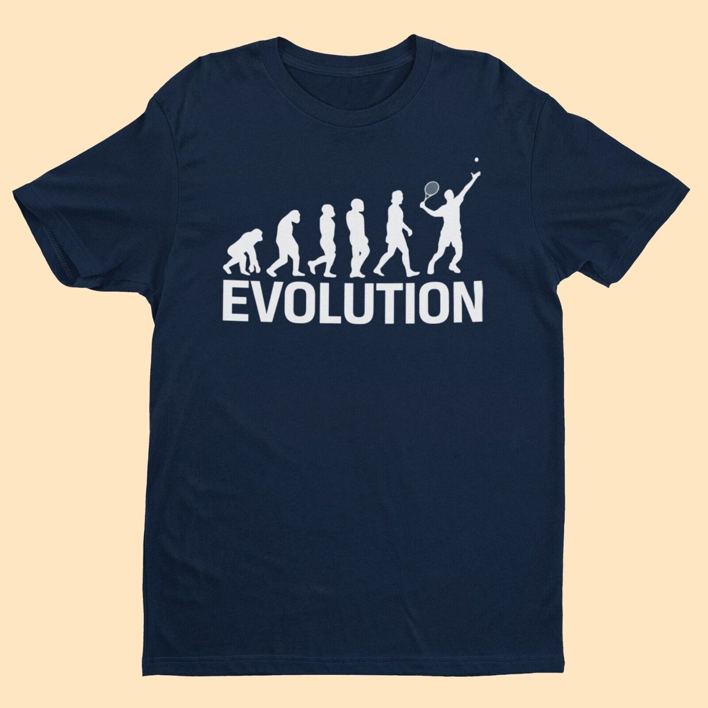 EVOLUTION OF TENNIS T-Shirt Funny Darwin Ape To Man To Wimbeldon Star Gift T-Shirt