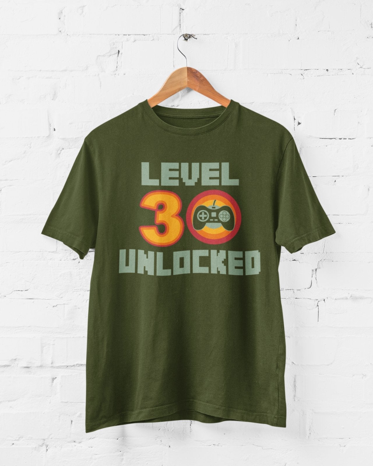 Funny 30th Birthday T-Shirt Level 30 Unlocked Gamer Themed Gift Gaming T-Shirt