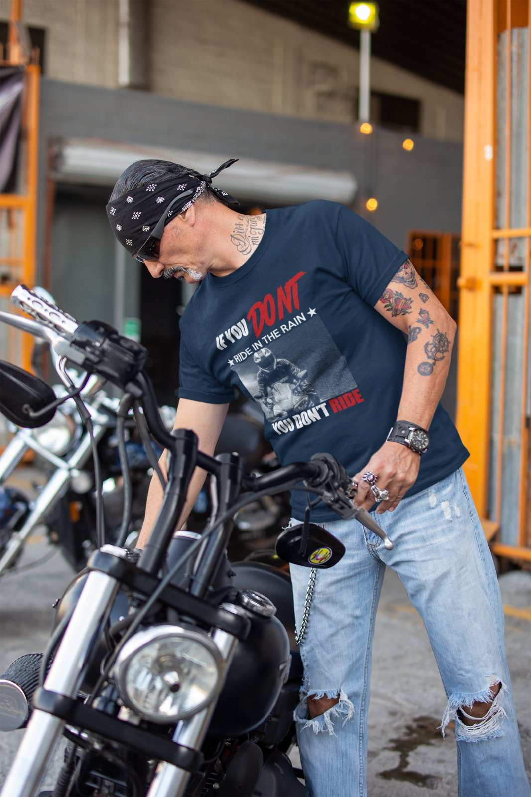 Funny Biker T-Shirt If You Don't Ride in the Rain You Don't Ride Motorcycle Gift T-Shirt