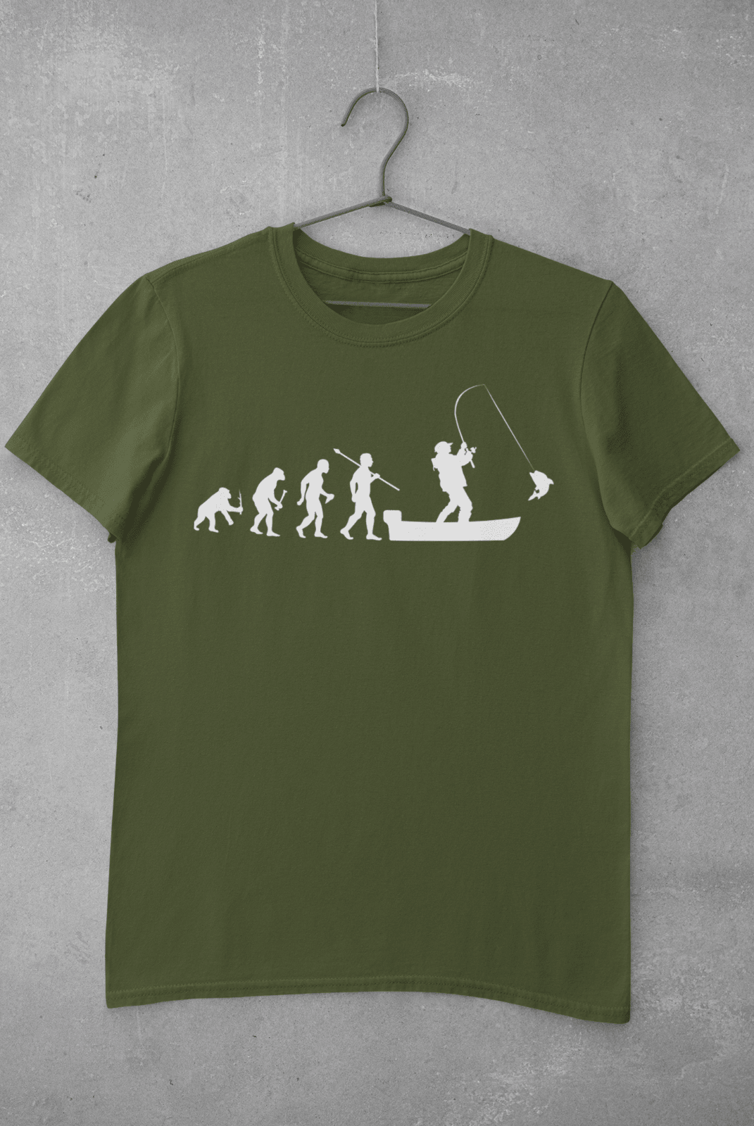 Funny Fishing T-Shirt The Evolution of Man To Boat Fisherman Gift Angler T-Shirt